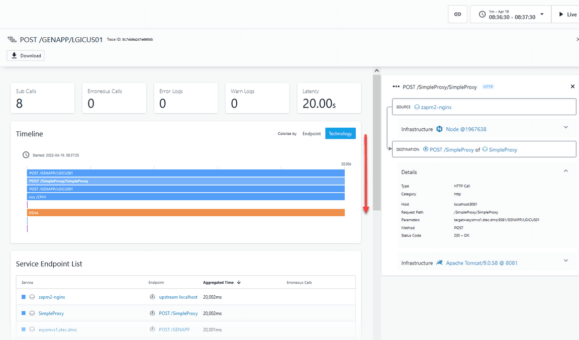 Instana latencystack